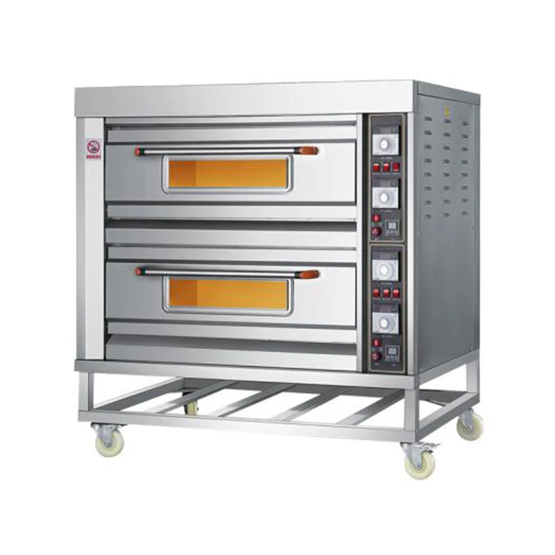 GOOPIKK Commercial Industrial Bakery and Electric Deck Cake Pizza Bread 2 Deck 4 Trays Baking Oven