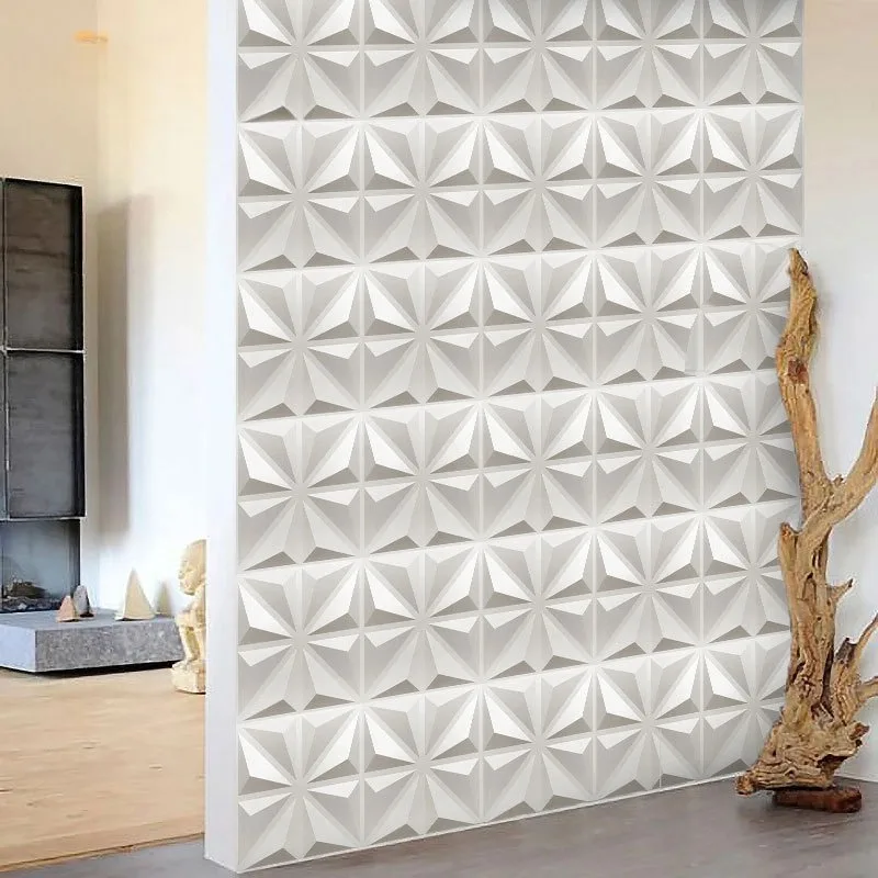 3D Wall Panels - Molded Plaster Stone Wall Art Stickers, Mural Wallpaper for Living Room & Bedroom Decor