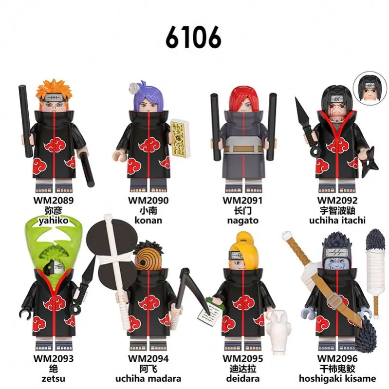 Anime  Yahiko Konan Uchiha Itachi Hoshigaki Kisame Madara Collection Mini Action Figures Building Blocks Kids Toys