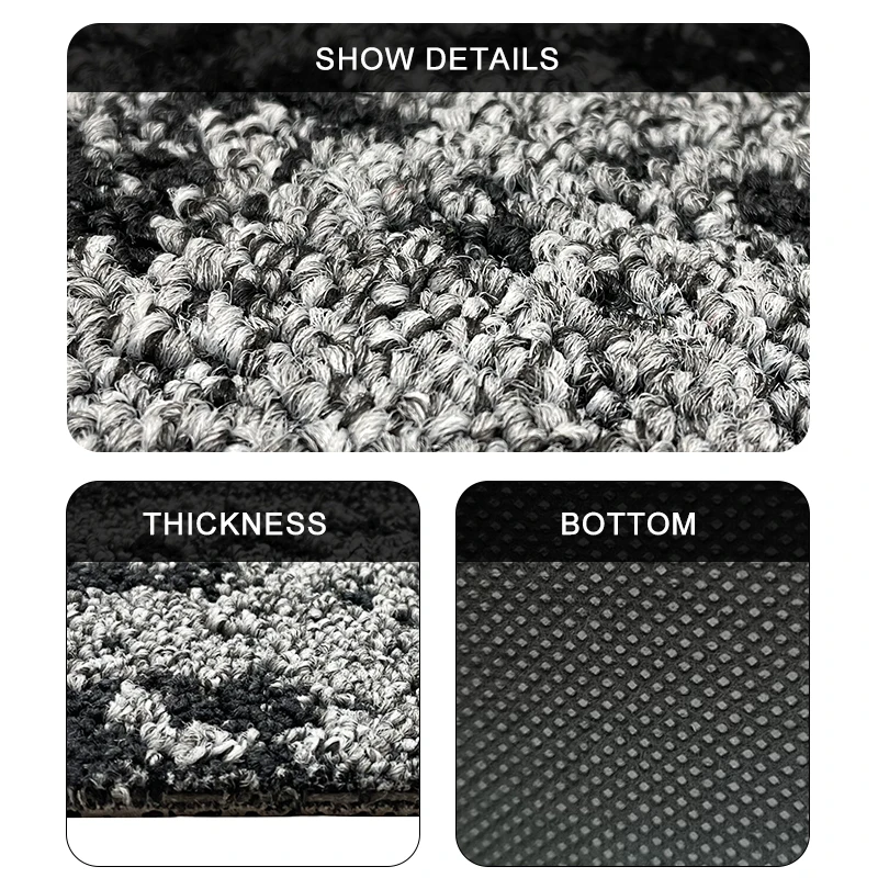 China Factory PVC Backing square flooring tile carpet For hotel  Comercial Living Room Rug Large Carpet Tiles