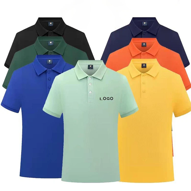 Custom lapel POLO shirt summer cotton short sleeve set work clothes group clothing activity clothing printed logo embroidery