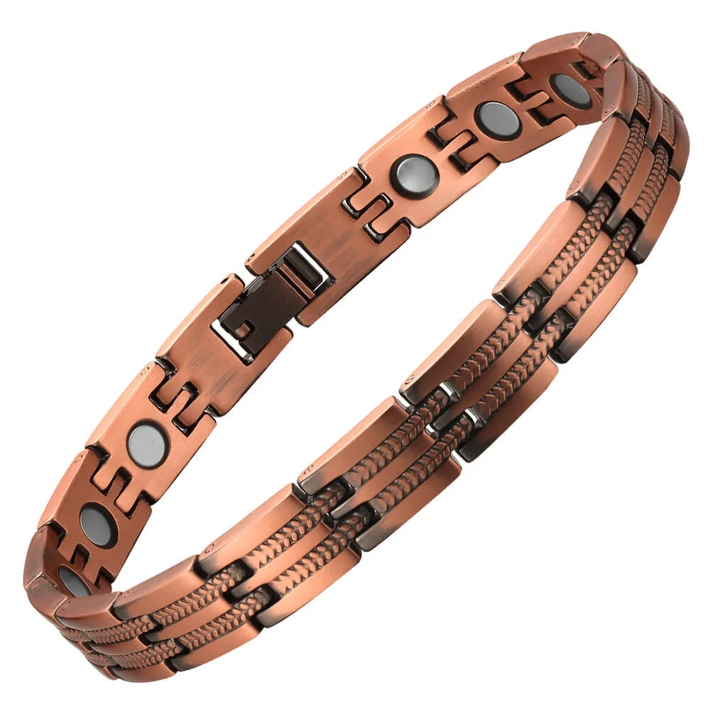 BioMagnetic Jewelry Vintage Solid Copper Magnetic Bio Bracelet Wristband for Female