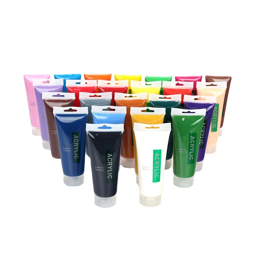 250ml Plastic Tube Acrylic Paint for Canvas Art 48colors