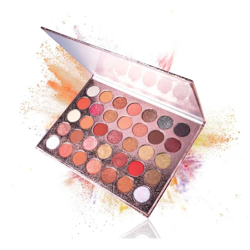 Customize Eyeshadow Pallate Low MOQ 35-Color Pressed Palette Glitter Shimmer Pigments Eye Shadow Makeup Eyeshadow Quad