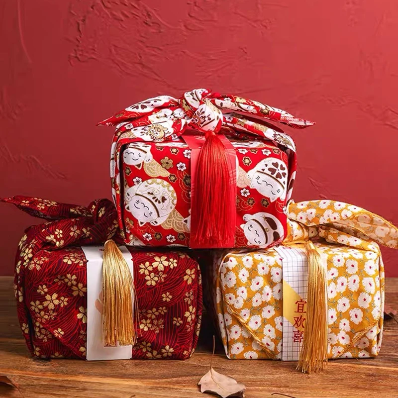 Wholesale Fashion Popular Cheap Stock Japan Furoshiki Wrapping Cloth Square Bandana