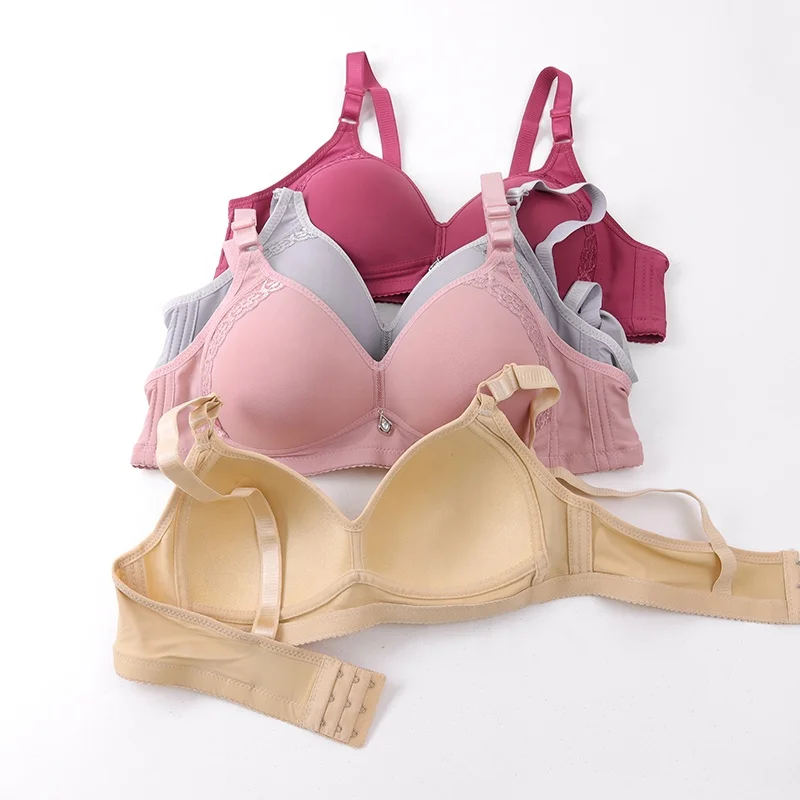 Factory Cheap Bra Wire Free Thin Soft Girl Lady Non Padded  Big Size Bras For Big Breast Women