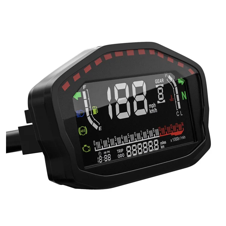 165mm Multi Function LCD GPS Speedometer for Motorcycle Scooter ATV Indication Light for Fuel Level Water Level ABS Alarm Gauges