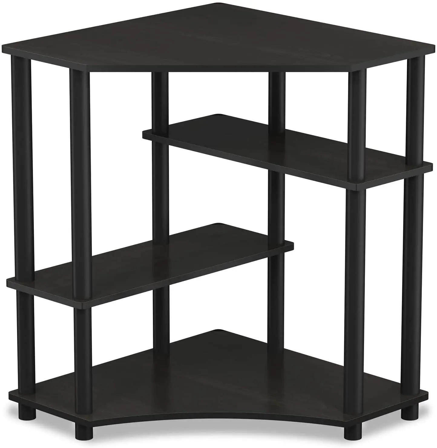 Space Saving, Corner Desk, Espresso/Black