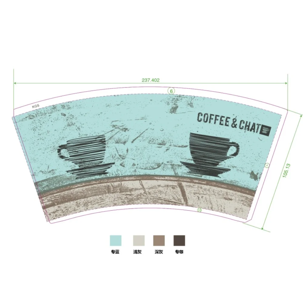 Special Manufacturing-Ready Paper Paperboard Coffee Cups Fan with Printed Design