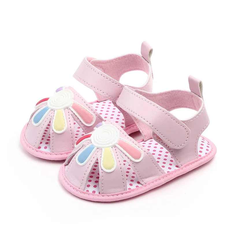  Cute Baby Girl Sandals Pu Leather Newborn Toddler Girls Soft Sole Non-Slip Infant Summer