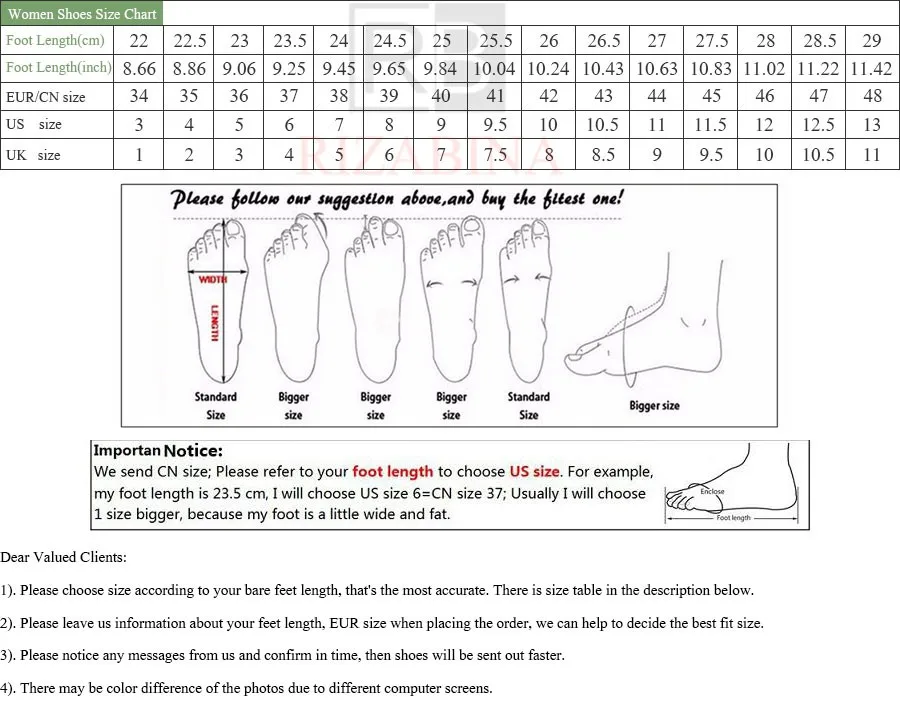 all shoes sizes