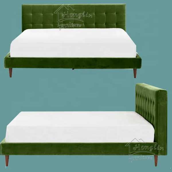 Wholesale factory direct  bedroom sets furniture  European platform tufted fabric Soft upholstered Double bed