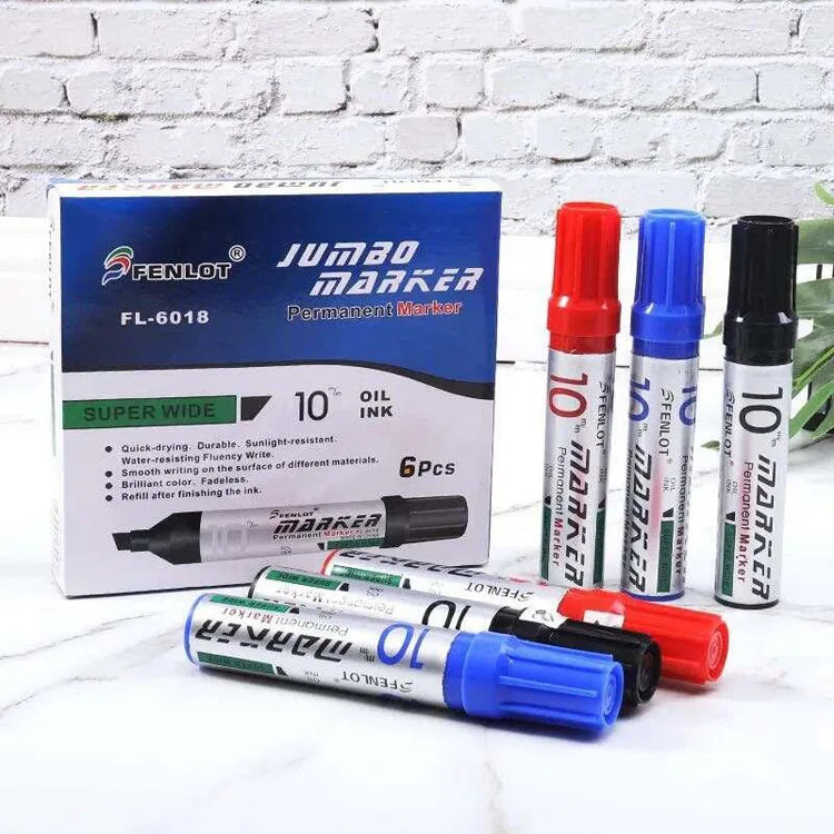 Popular Black/blue/red 3 Colors No Erase Oily Paint Waterproof Permanent Marker Jumbo Size
