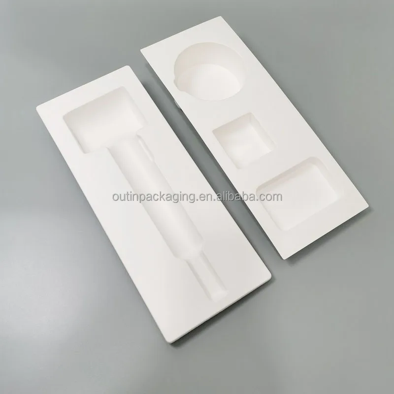 Custom Logo eco friendly Wet Pressed Recycled Sugarcane Bagasse Disposable Molded Paper Pulp Tray Consumer Electronics packaging