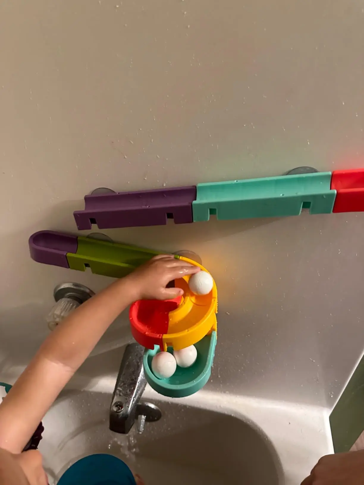 Dinosaur Bath Toys For Kids DIY STEM Bathroom Shower Toddler Bathtub Pool Blocks Track Water Slide Bath Balls Tracks