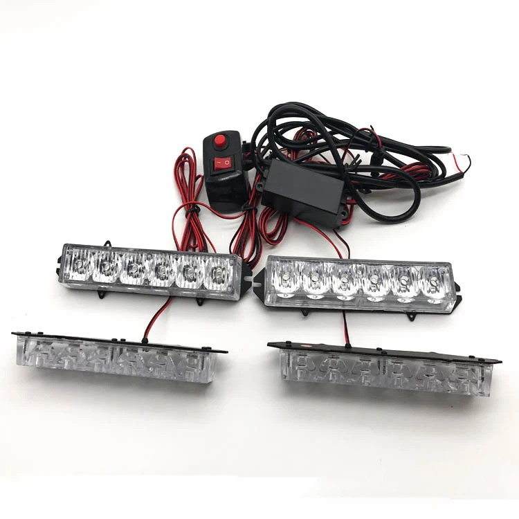 24W white red blue amber green car auto emergency grille flashing LED warning strobe light