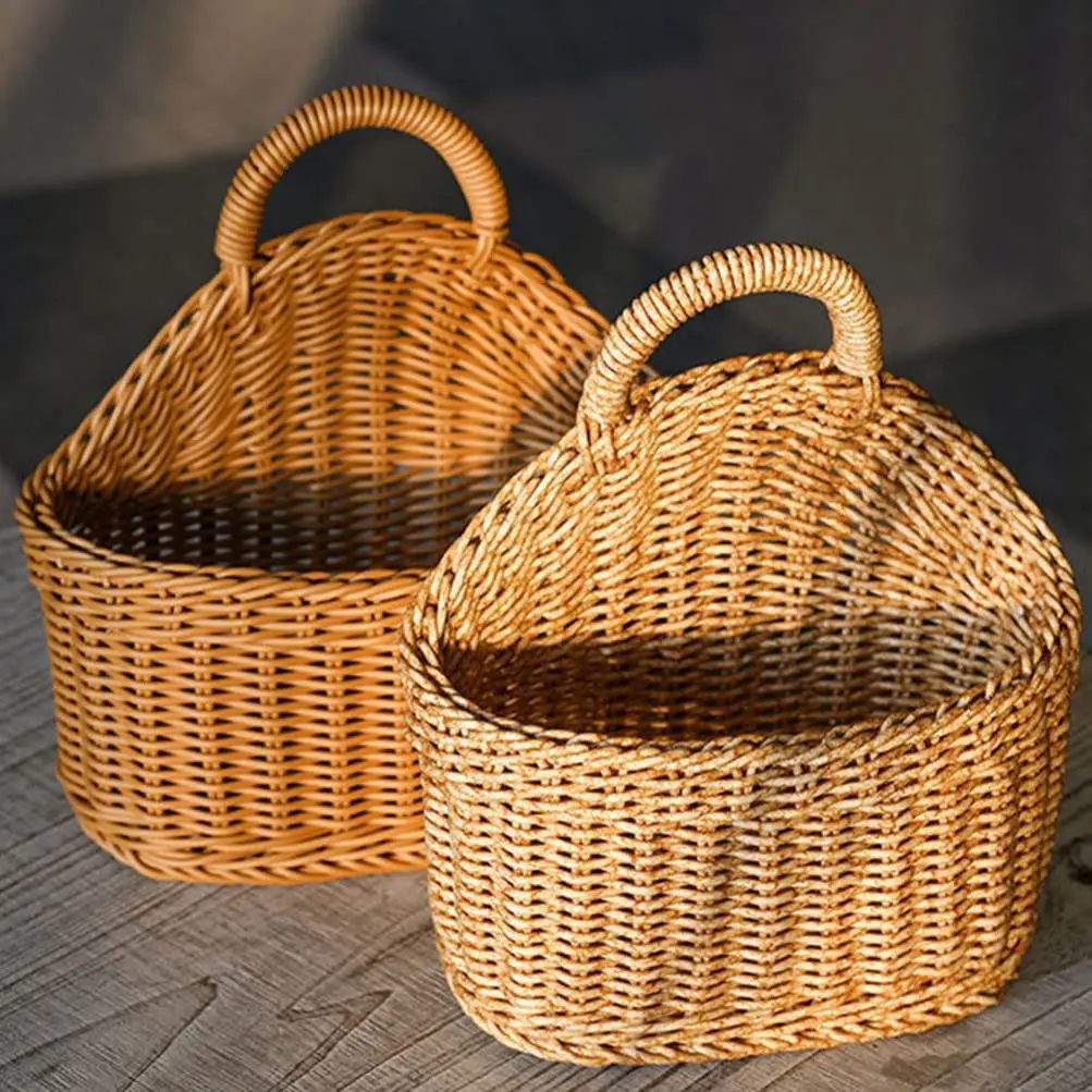 New design green and environmentally friendly storage baskets woven home rattan hanging baskets rattan