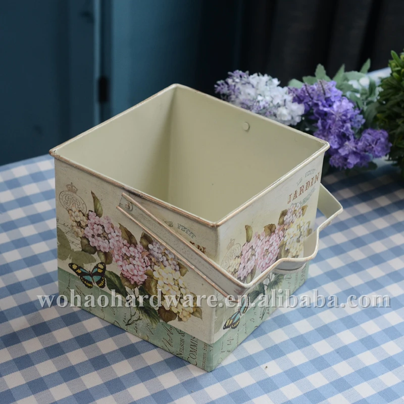 Decoration Colorful Garden And Garden Multi-size Flower bucket Mini Metal Flower Pot Plants