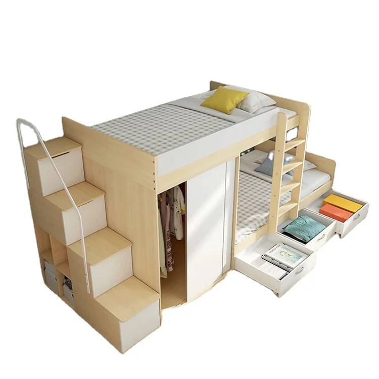 Exquisite Structure Manufacturing White-wood Wood Bunk Beds For Children