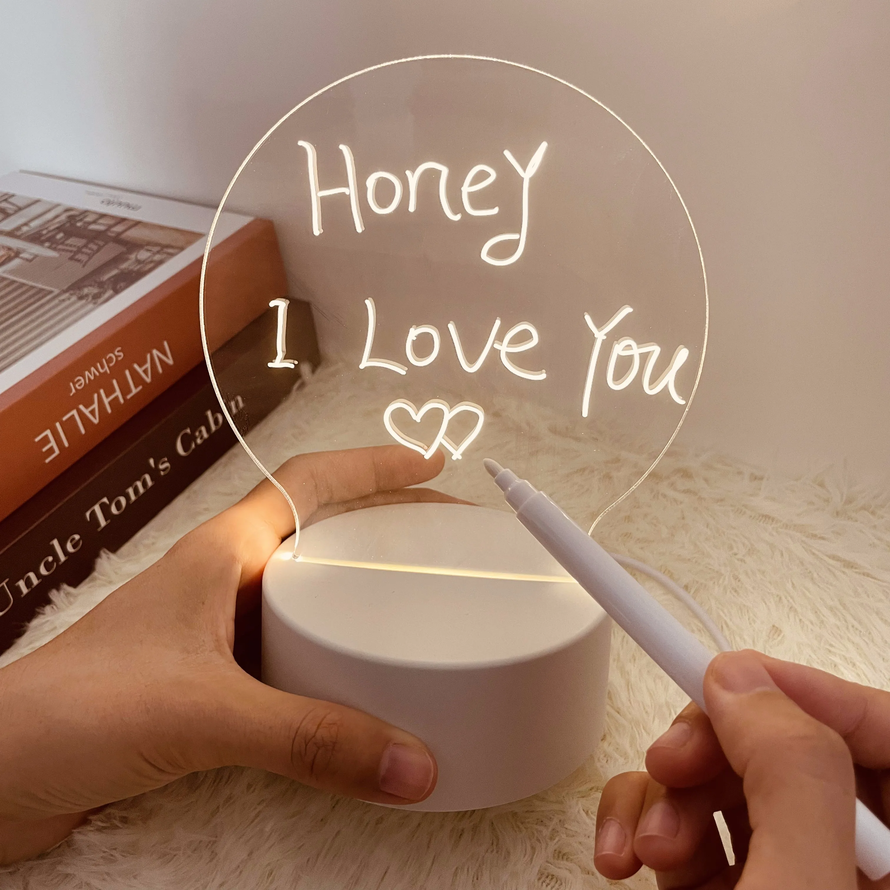 New product ideas 2024 DIY custom notepad Erasable luminous led message digital calendar innovation whiteboard calendar planner