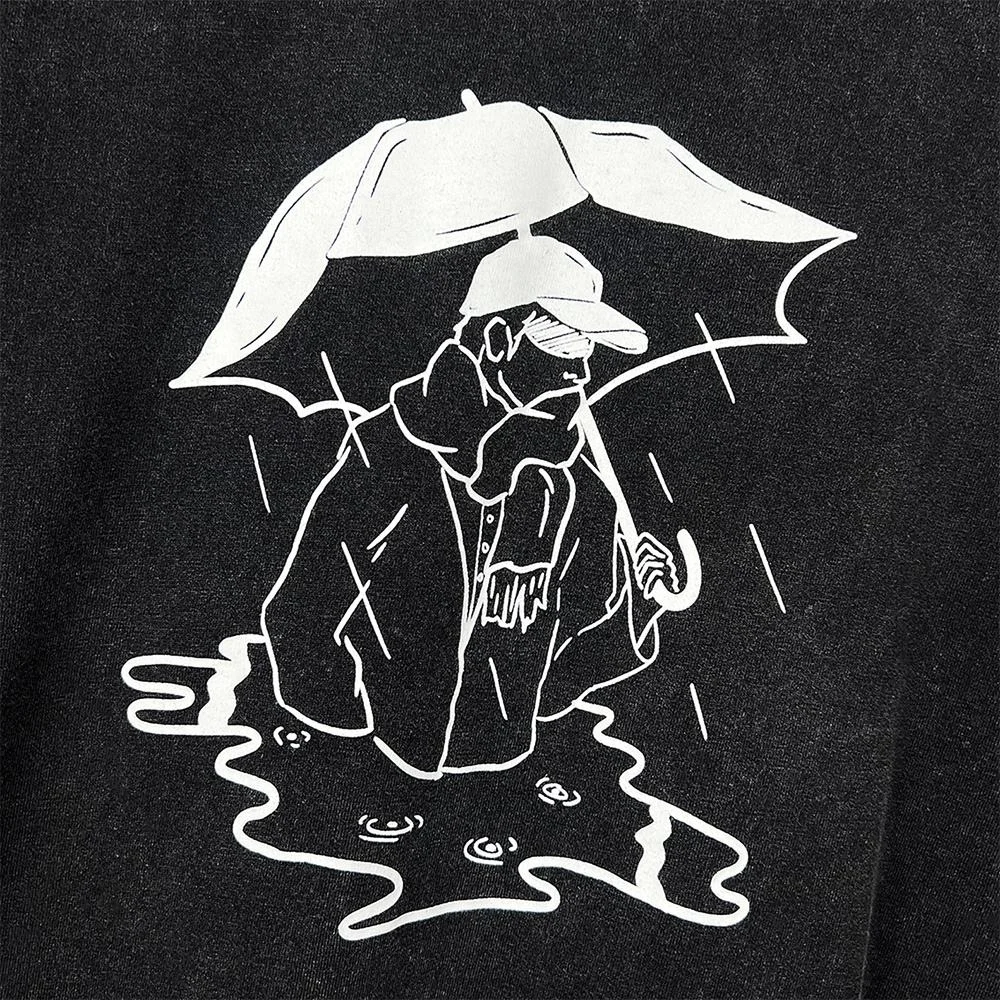 Washed plus size 240 gsm 100% cotton screen printing drop shoulder street wear black vintage t-shirts for men