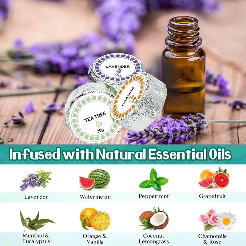 Private Label Natural Lavender Chamomile Essential Oils Women Relax Aromatherapy Lavender Shower Steamers