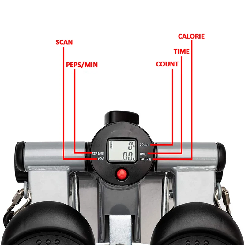 Эспандеры для помещений и ЖК-монитор, регулируемый поворот ног, мини шаговый тренажер для лестницы