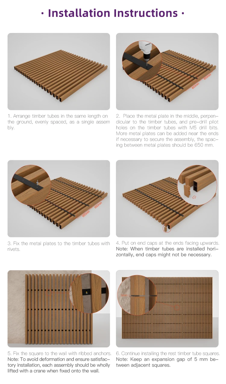 Tube panels  WPC Timber Wood Plastic Composite Tube tube For outdoor ceiling