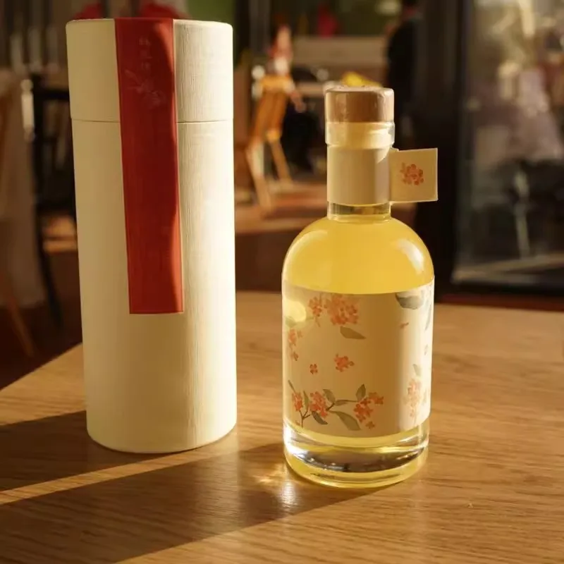 Custom luxury Wine Bottle Glass Tequila With Cork 250ml 500ml High Quality Vodka Brandy 750ml liquor bottle with box