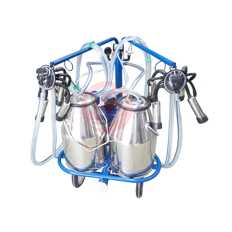 Vacuum pump electric milking machine with oil free pulsator