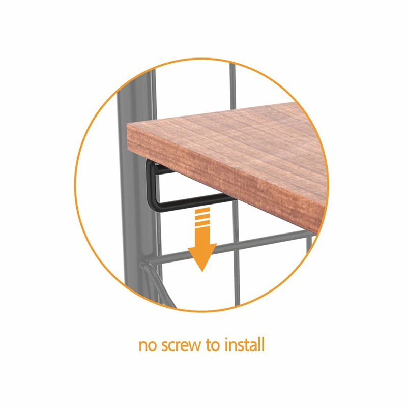 WIREKING 4 Tier Multi-functional Metal Bookshelf Speakers Wood Bookcase Living Room Furniture