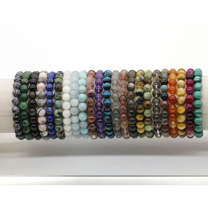 2023 wholesale fashion jewelry natural stone snowflake obsidian bracelet gemstone bracelet