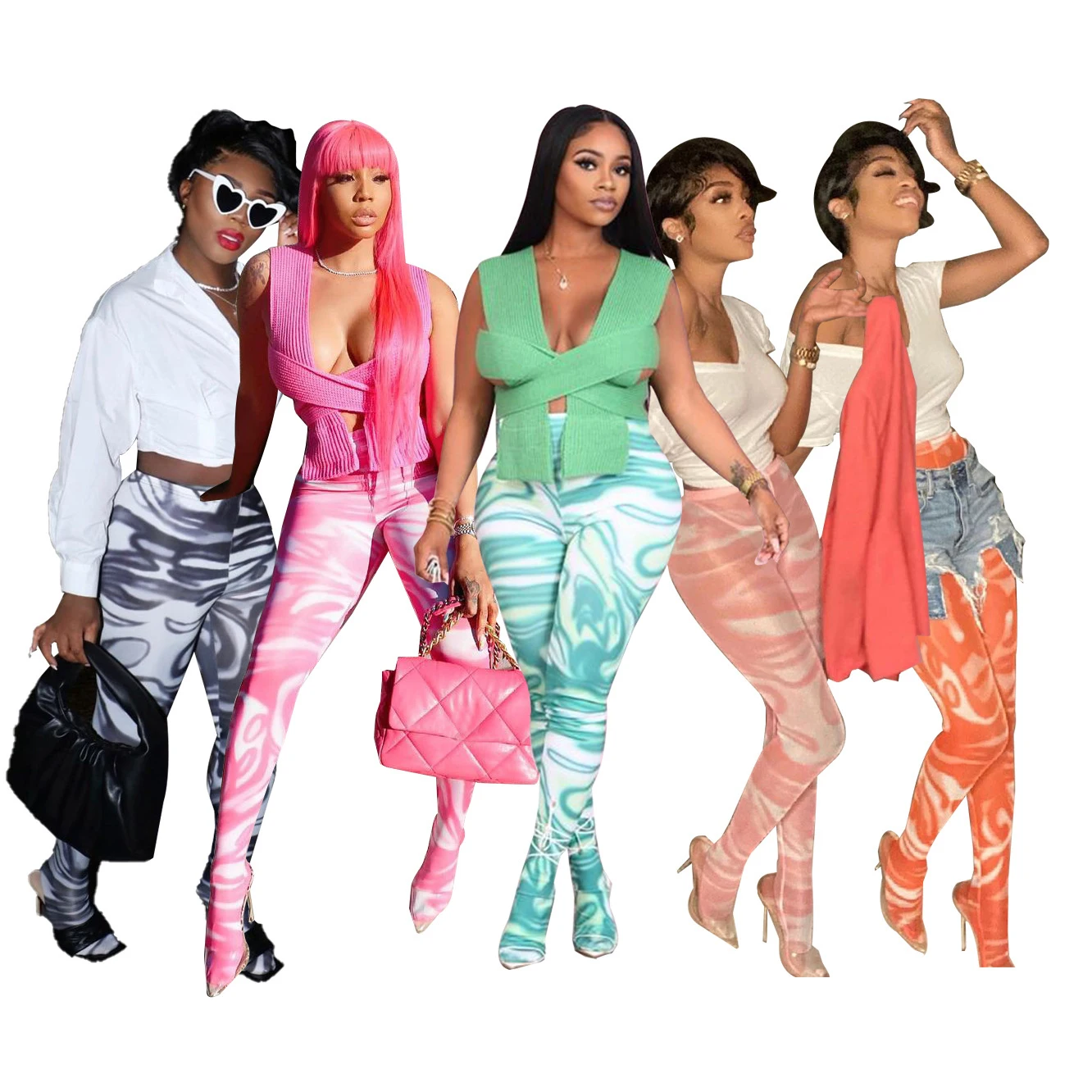 Оптовая продажа 2021 Осень Высокое качество модные с абстрактным принтом облегающие спортивные эластичные предназначен Леггинсы для женщин с средства ухода за кожей стоп