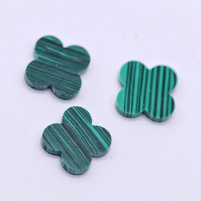 Wholesale Natural Malachite Stone Four Leaf Clover Green  Gemstone