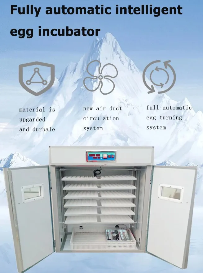 Holding 1000 Eggs Poultry Farm Incubator Fully Automatic Chicken Egg Incubator