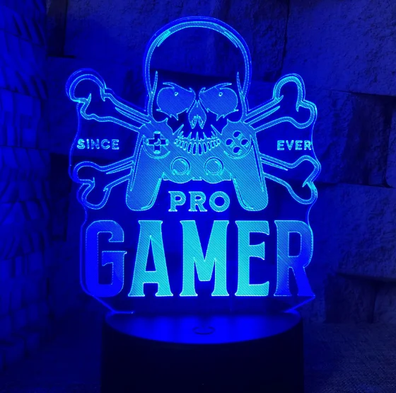 Светодиодный ночник с 3D эффектом, 7-битная лампа, ночник, иллюзионная лампа с 3D эффектом, освещение для игр