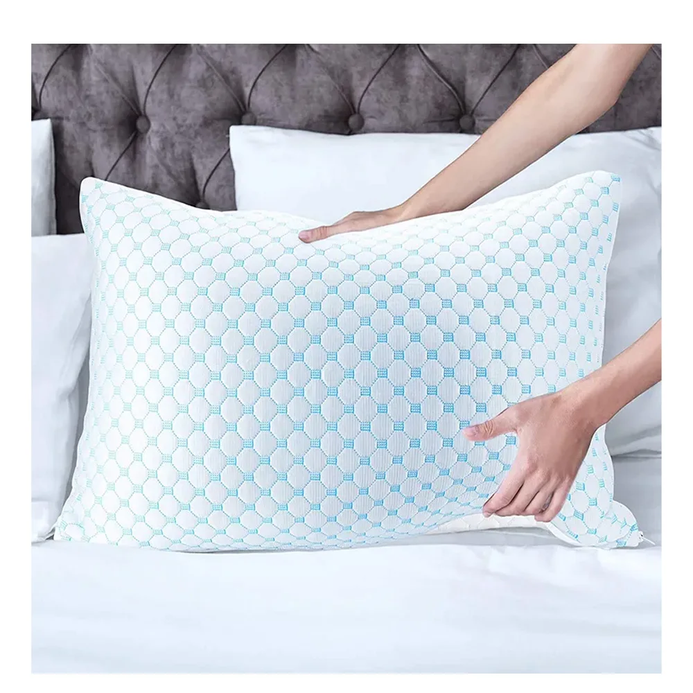 Dual-use Orthopedic Sleeping Bamboo Shredded Filling Gel Cooling Memory Foam Pillow