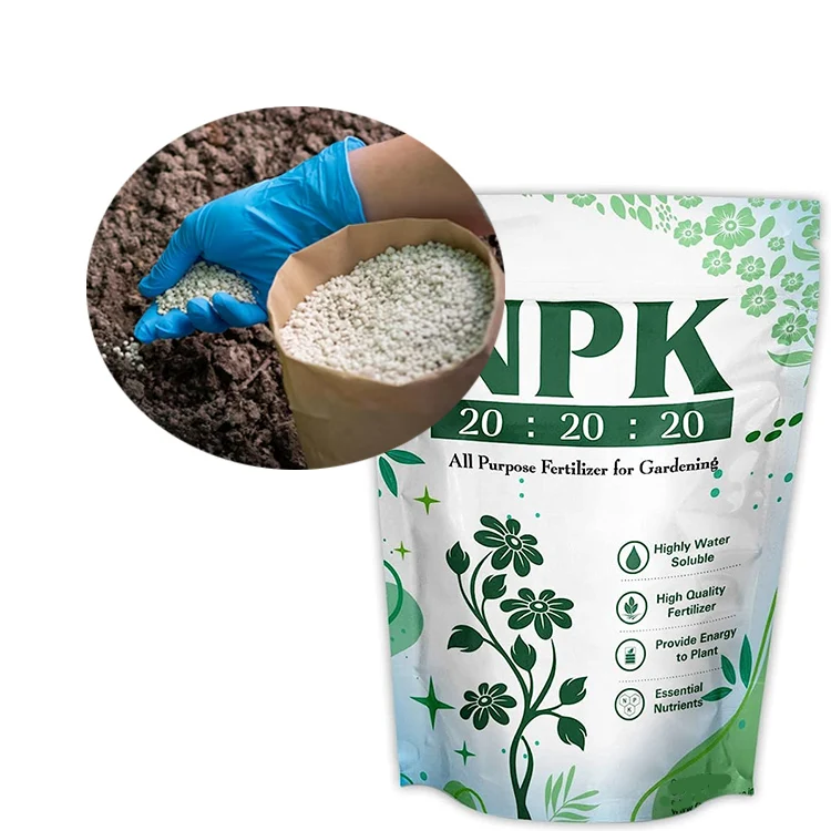 Blue Color Water Soluble 50kg Organic Granular 20-20-20 NPK Fertilizer