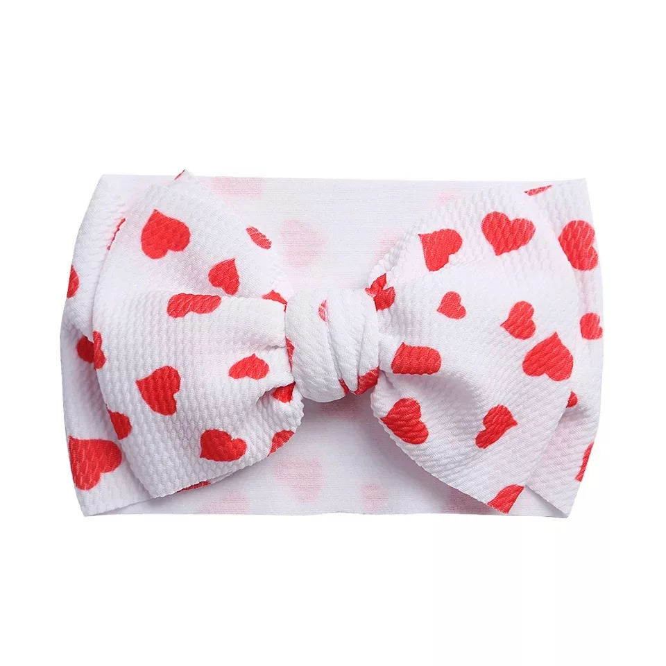 Wholesale Cute Baby Girls Headband Toddler Big Bow Knotted Hairband Lips Printed Turban Knot Headwraps Kids Wide Headbands