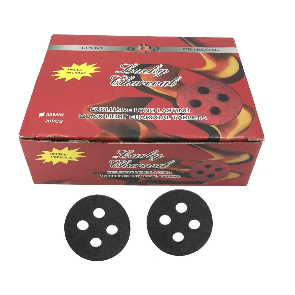 YKS 50mm Arabic 4 holes lucky incense colorful charcoal tablets for shisha