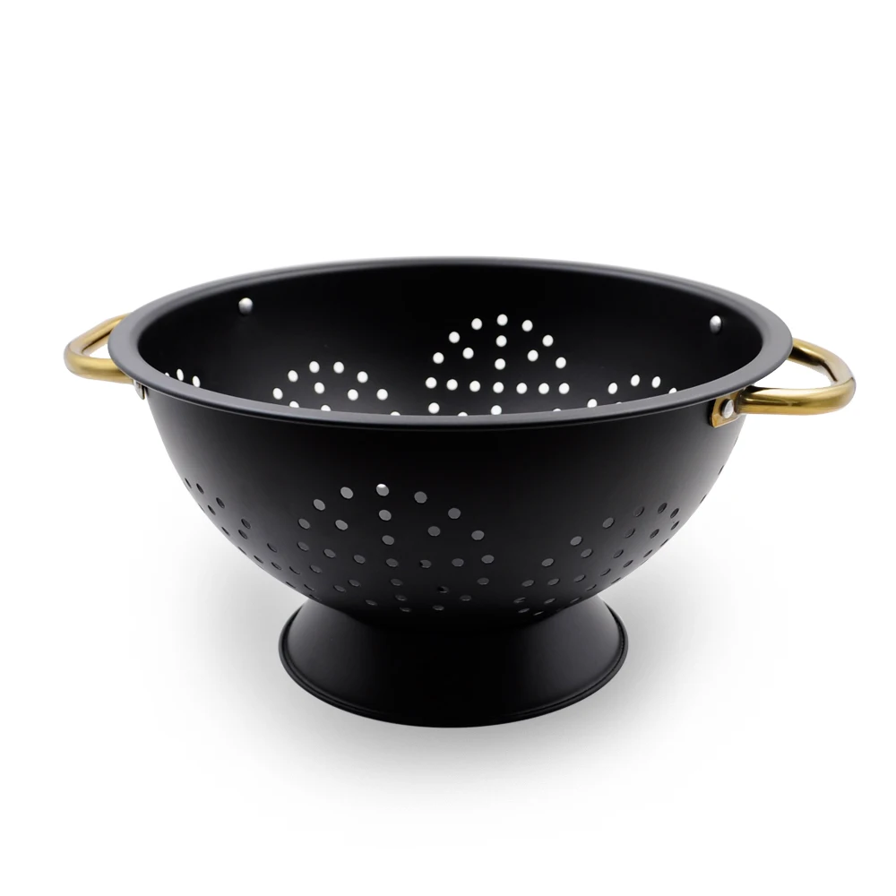 Stainless Steel Colander Professional Strainer with Heavy Duty Handles & Self Draining Solid Ring Base-Dishwasher Safe