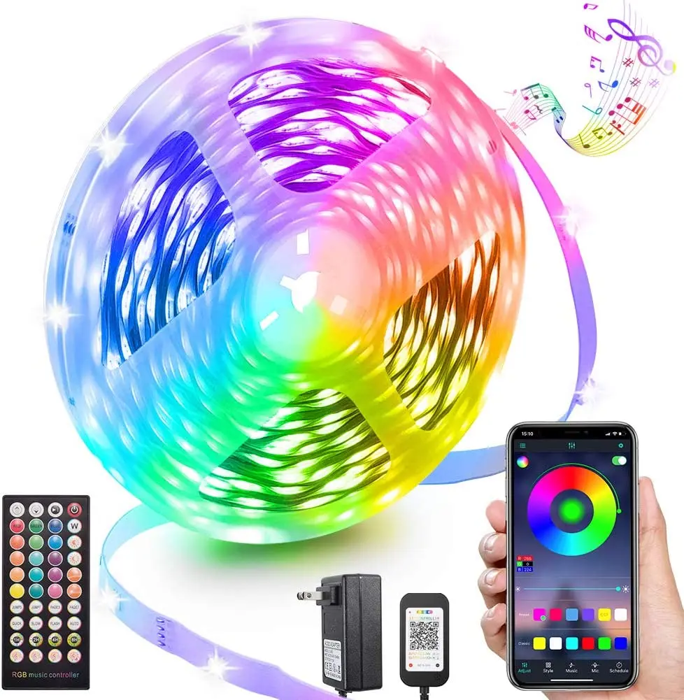 Alexa Tuya Google Home APP Remote Control Smart RGB Strip Light IP65 Waterproof WIFI Smart LED Strip WIFI LED Strip Light