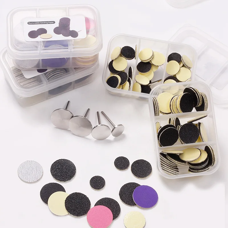 60pcs/box 80# 120# 150# 180# Replaceable Sanding Bearing Disk 25mm Pedicure Sandpaper Foot Dead Skin File Sanding Disc Paper
