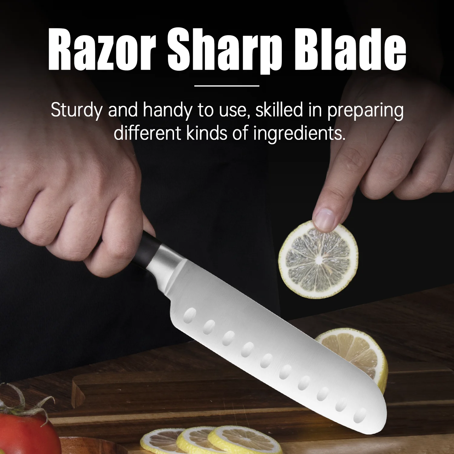 Stainless Steel Sharp 5 Inch Santoku Knife With ABS Handle In Stock Customized Kitchen Knives For Chefs Sushi Japanese Knife