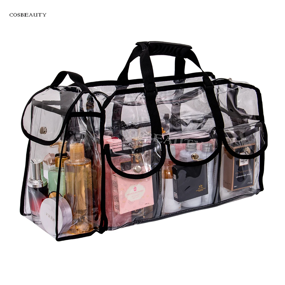 Best Selling Holographic Vinyl Transparent Beauty Bag Clear PVC zipper bag Beauty Bags Cosmetic Makeup Handbag