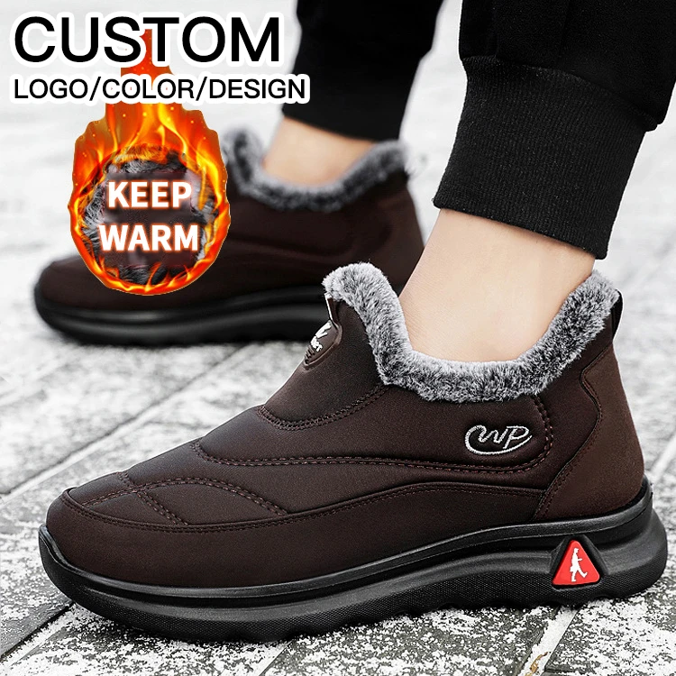 Customized winter outdoor unisex shoes factory wholesale men fleece boots women snow boots