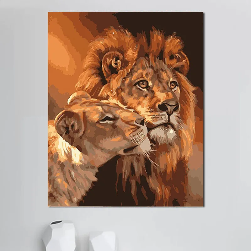 Высокое качество, цифровое искусство, картина маслом льва, Diy Краска по номерам, Картина на холсте