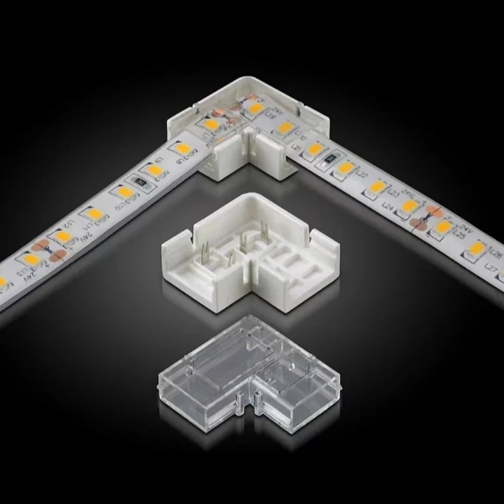 L-образный Водонепроницаемый быстрый разъем для COB светодиодные полосы 8 мм 10 мм один цвет CCT RGB
