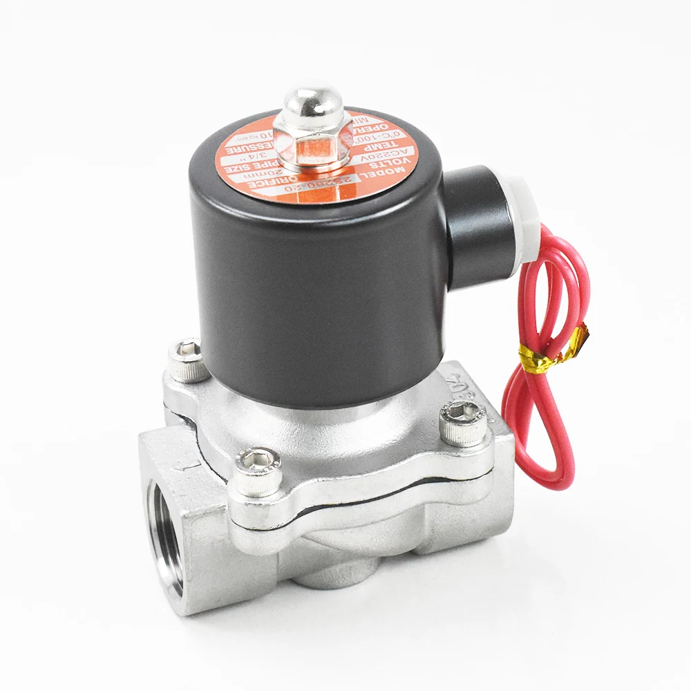 2S200-20 DC24V 12V  AC220V 110V Normally Close SS304 Stainless Steel Automatic  Water Solenoid Valve 3/4 Inch