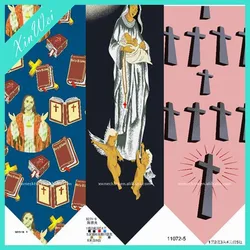 Fashion Personality Design Customized Printed Polyester Necktie For Christian